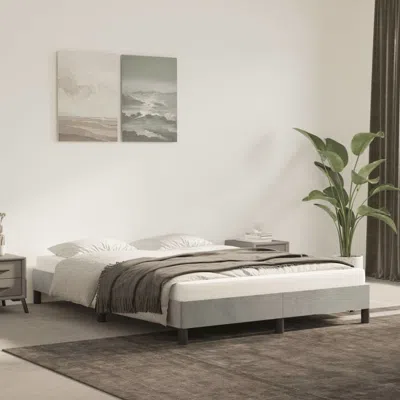 Vidaxl Bed Frame Light Gray 59.8"x79.9" Queen Velvet