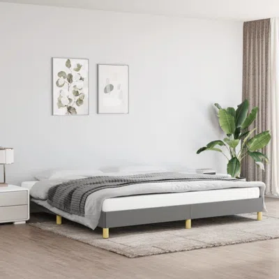 Vidaxl Bed Frame Dark Gray 76"x79.9" King Fabric