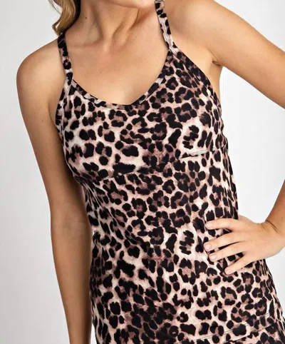 Rae Mode Butter Soft Padded Tank Top In Leopard In Multi