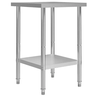 Vidaxl Kitchen Work Table 23.6"x23.6"x33.5" Stainless Steel, 51184