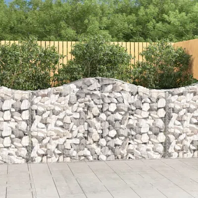 Vidaxl Arched Gabion Basket 78.7"x11.8"x39.4"/47.2" Galvanized Iron