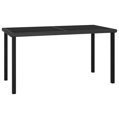 Shop Vidaxl Garden Dining Table Black 55.1"x27.6"x28.7" Poly Rattan, 315115