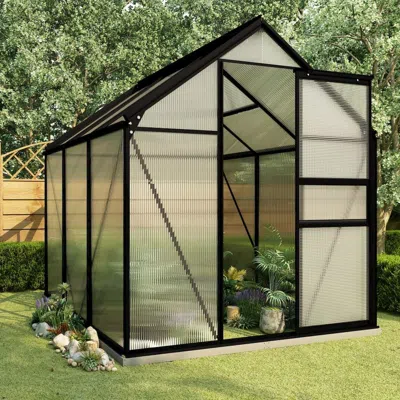 Vidaxl Greenhouse With Base Frame Anthracite Aluminum 38.9 Ftâ²