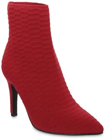 Mia Mckinley Womens Knit Ankle Sock Boot In Red