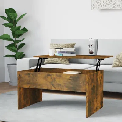 Vidaxl Coffee Table Smoked Oak 31.5"x19.9"x16.3" Engineered Wood