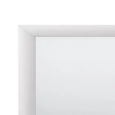 Furnizzeme Wooden Framed Mirror With Rectangular Shape, Silver And White