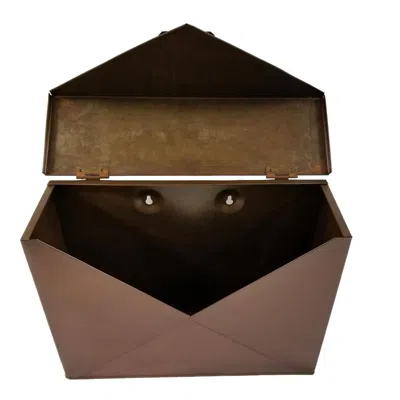 Furnizzeme Envelope Shaped Wall Mount Metal Mail Box, Copper