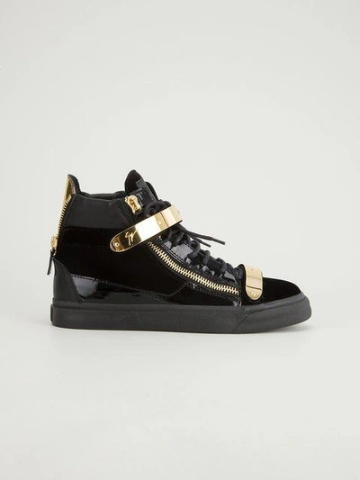 Shop Giuseppe Zanotti Design Embellished Hi-top Sneakers - Black