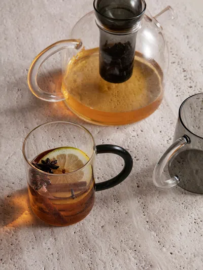 Ferm Living Still Contrast-colour Handled Glass Mugs Set Of Two