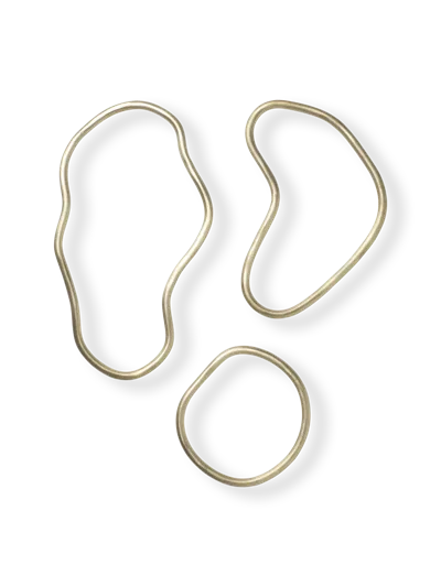 Ferm Living Pond Set Of Three Brass Trivets 25cm In Gold