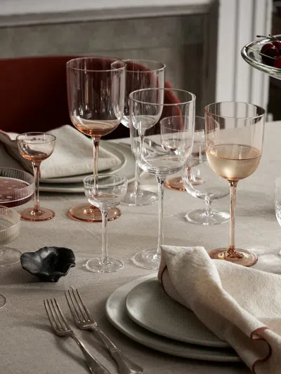 Ferm Living Blush Host Red Glass Wine Glasses Set Of 2