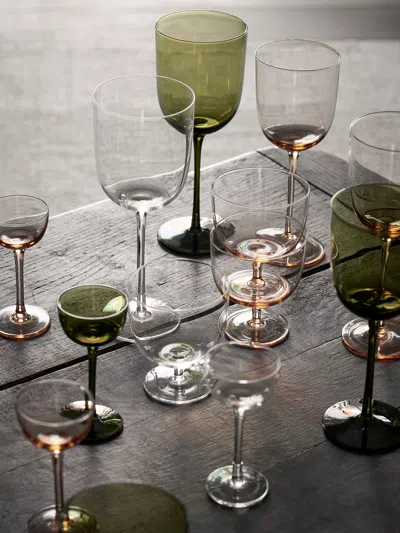 Ferm Living Blush Host Red Glass Wine Glasses Set Of 2