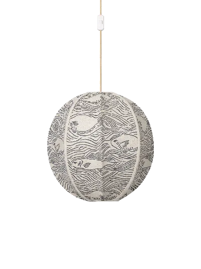 Ferm Living Stream Embroidered Textile Lampshade