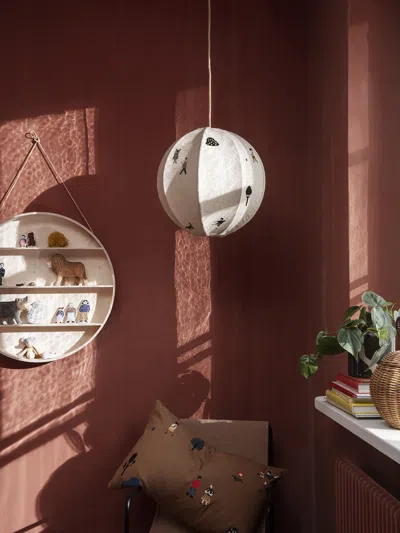 Ferm Living The Park Embroidered Textile Lampshade