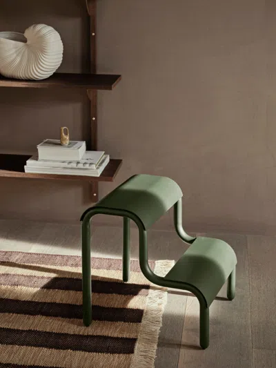 Ferm Living Green Large Ceramic Basket Vase