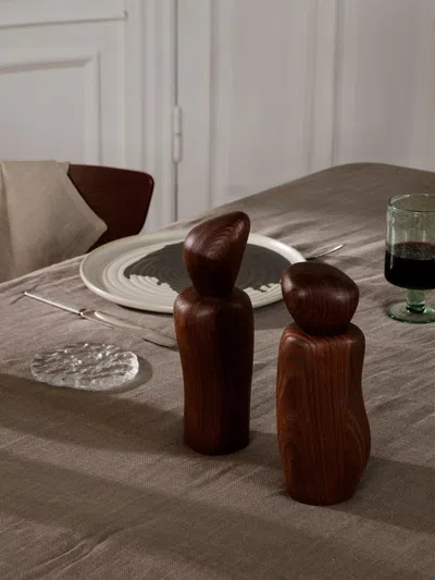 Ferm Living Brown Pebble Wooden Seasoning Grinder