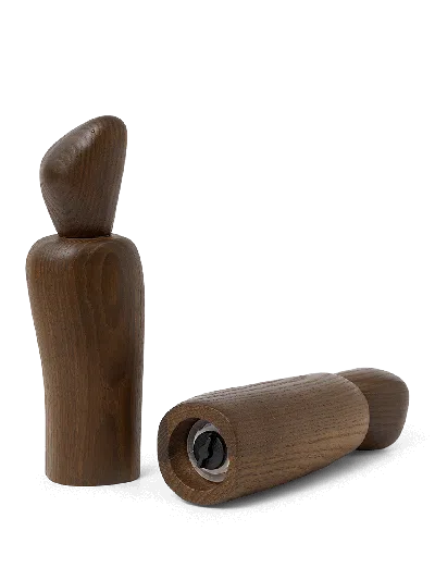 Ferm Living Brown Pebble Wooden Seasoning Grinder