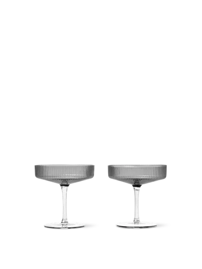 Ferm Living Ripple Champagne Saucers (set Of 2)