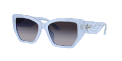 Tory Burch Geometric Sunglasses, 53mm In Grey Gradient