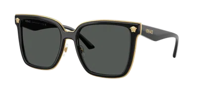 Versace 0ve2278d Square-frame Sunglasses In Dark Grey