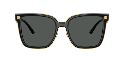 Versace 0ve2278d Square-frame Sunglasses In Dark Grey