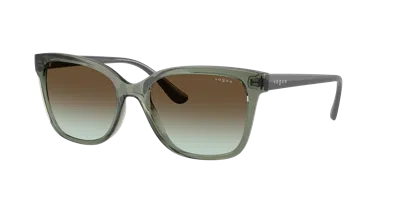 Vogue Eyewear Women's Sunglasses, Gradient Vo5520s In Green Gradient Brown