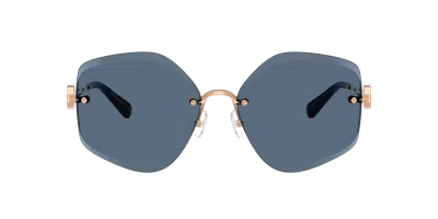 Tory Burch Geometric-frame Sunglasses In Dark Blue