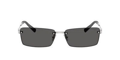 Tiffany & Co . 60mm Rectangular Sunglasses In Dark Grey