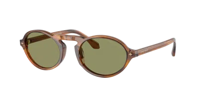 Giorgio Armani Oval Frame Sunglasses In Green
