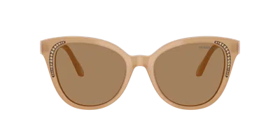 Swarovski Crystal-embellished Oversized Sunglasses In Brown Transition