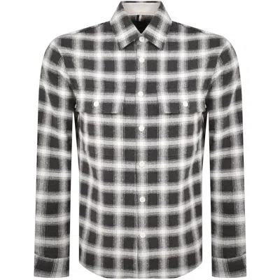 Hugo Boss Boss Owen Shadow Check Button-up Overshirt In Grey
