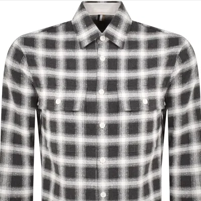 Hugo Boss Boss Owen Shadow Check Button-up Overshirt In Grey