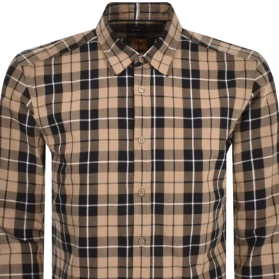 Shop Boss Business Boss C Liam Long Sleeve Shirt Brown