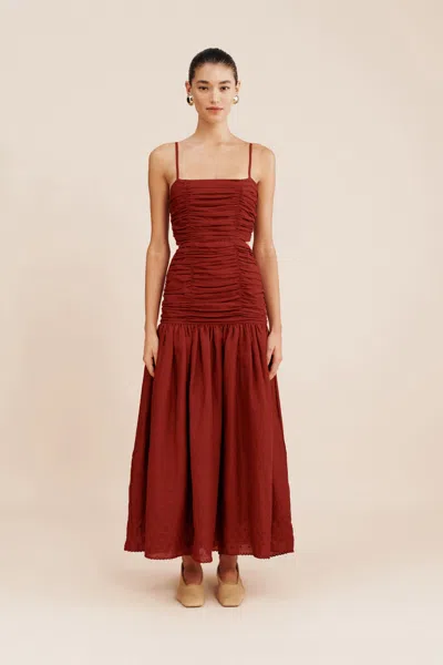 Shop The Posse Aurelia Dress In Merlot