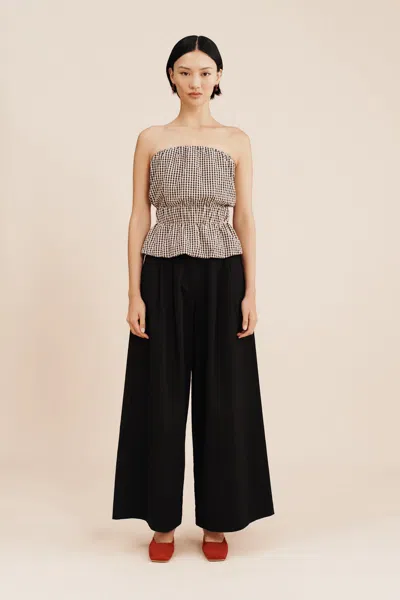 The Posse Aurelia Strapless Top In Gingham