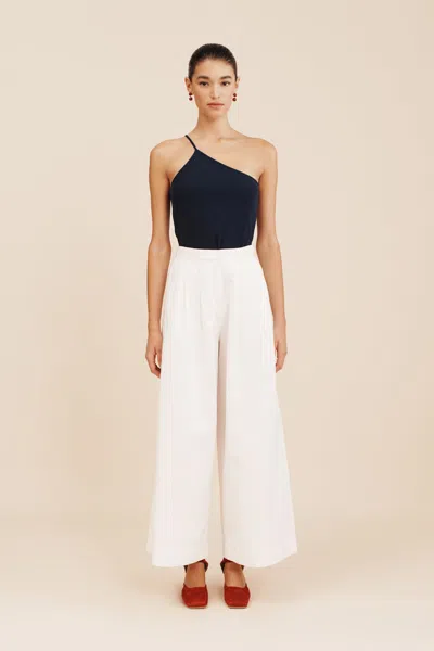 The Posse Axel One Shoulder Tank In Navy