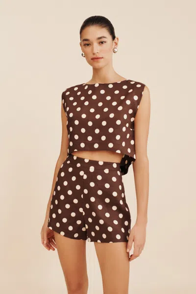 Shop The Posse Martina Crop Top In Polka Dot