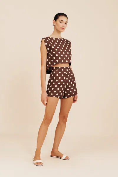 Shop The Posse Martina Crop Top In Polka Dot