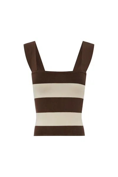 The Posse Theo Cami In Chocolate Stripe