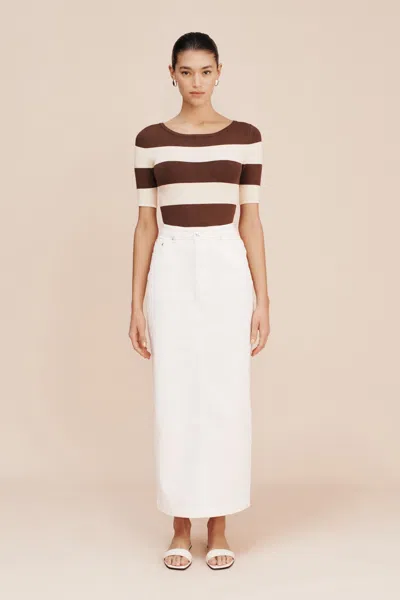The Posse Theo Top In Chocolate Stripe