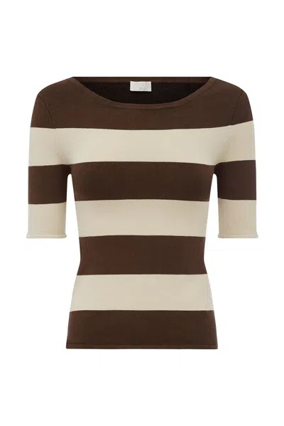 The Posse Theo Top In Chocolate Stripe