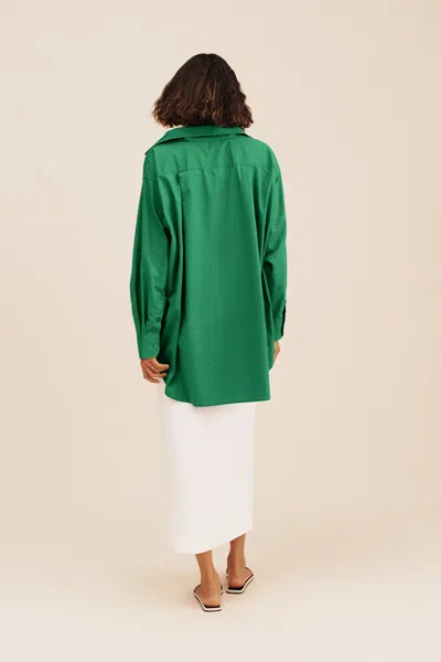 Shop The Posse Timothy Shirt In Topaz Green