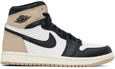 Nike Tan & White Air Jordan 1 Sneakers In Black/legend Md Brow