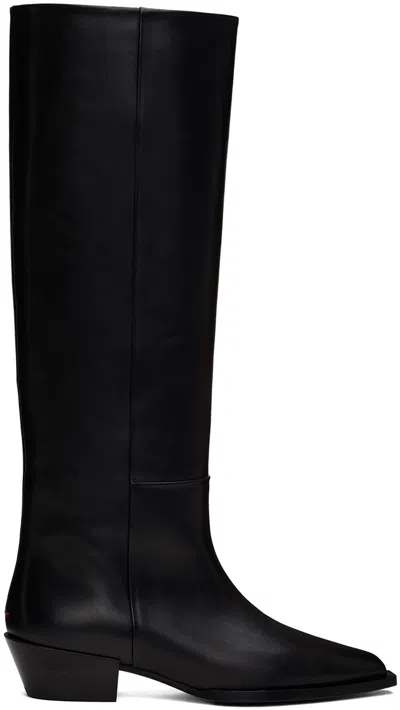 Aeyde Arla Leather Knee Boots In Black