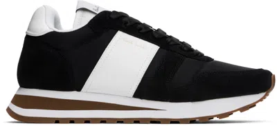 Shop Paul Smith Black & White Leather Suede Eighties Sneakers In 79 Blacks