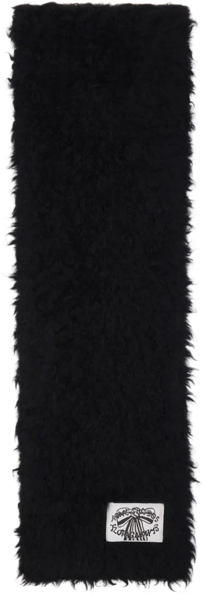 Shop Acne Studios ブラック Fluffy マフラー In 900 Black