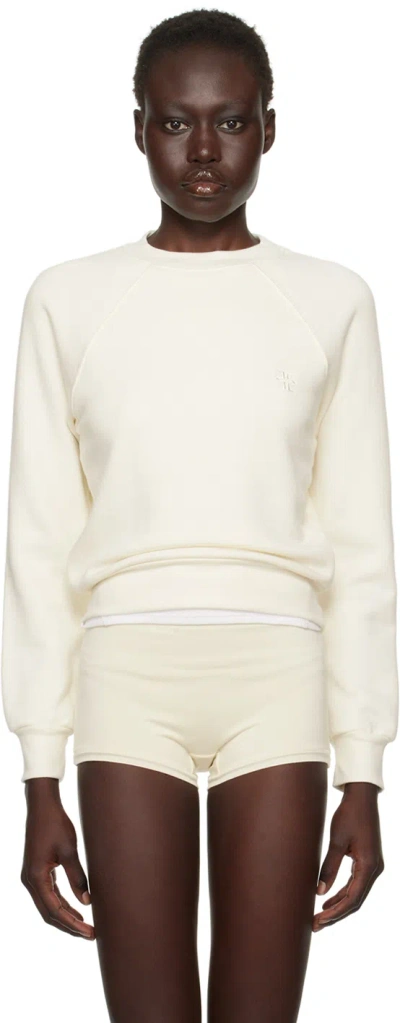 Shop Éterne Off-white Shrunken Raglan Sweatshirt In Cream