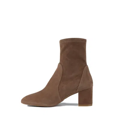 Stuart Weitzman Round Toe Ankle Boots In Brown