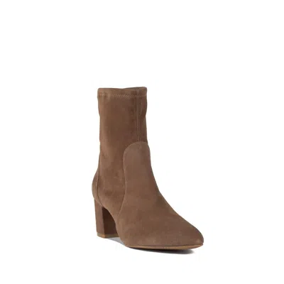 Stuart Weitzman Round Toe Ankle Boots In Brown