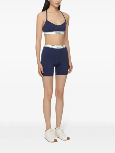 Sporty And Rich Stretch-nylon Sports Bra Top In 蓝色
